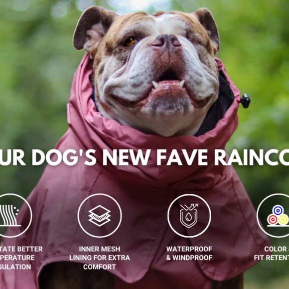 Spark Paws Breatheshield Dog Raincoat Medium 10-15Lbs Sea Pink - Picture 6 of 16